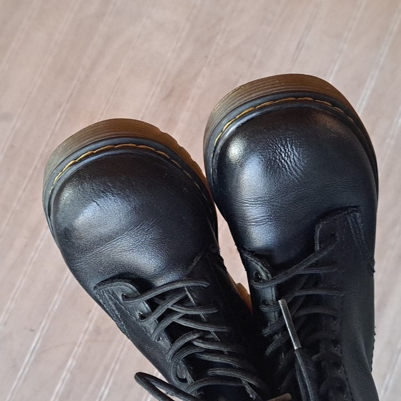 Dr. Martens 1460 T Blk Leather Lace-Up Side Zip Combat Boots Toddler Classic - Picture 5 of 10